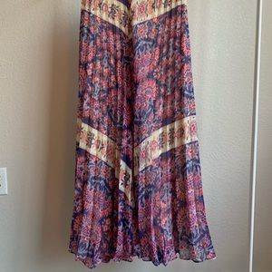Pink Accordion Maxi Skirt